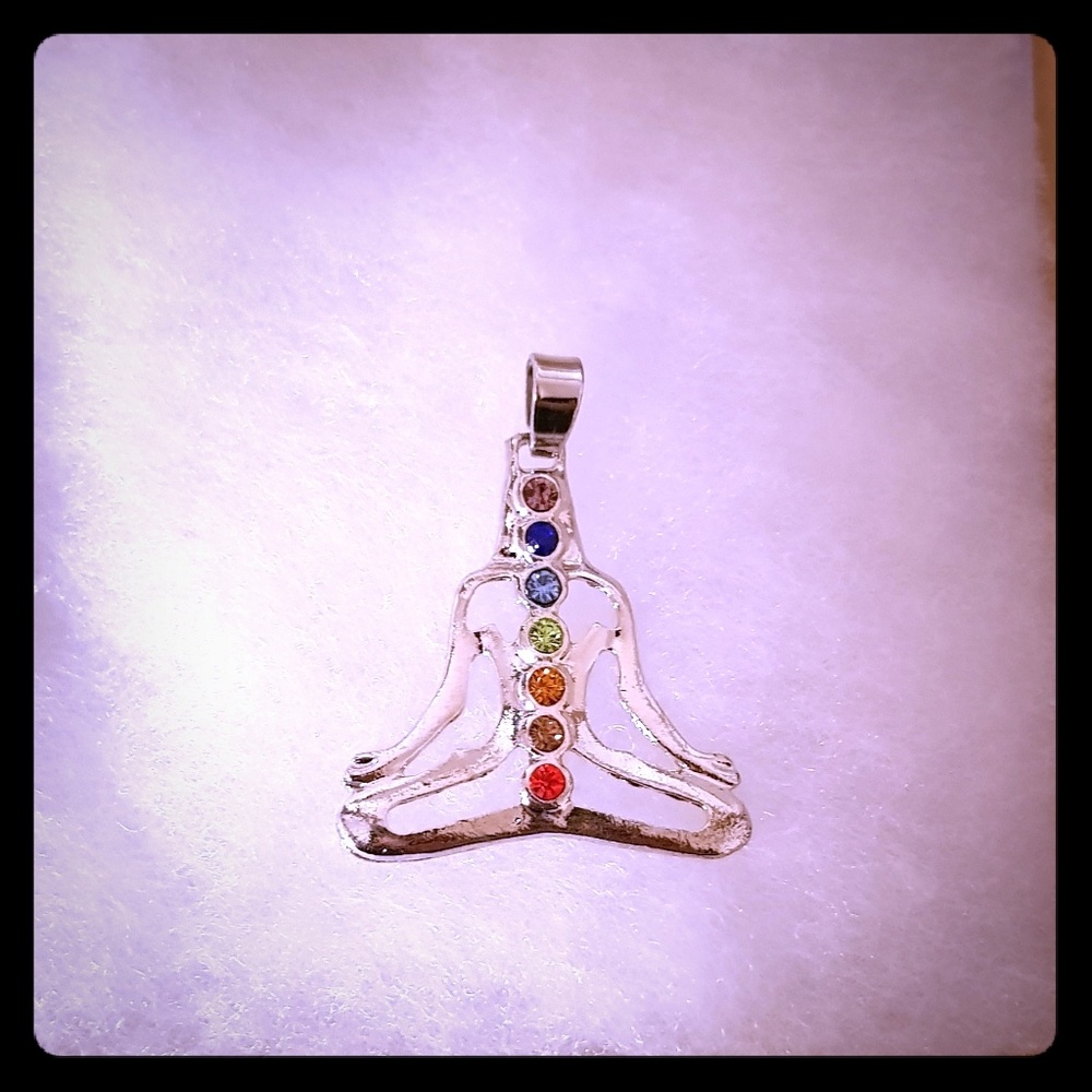 Silver chakra necklace pendant